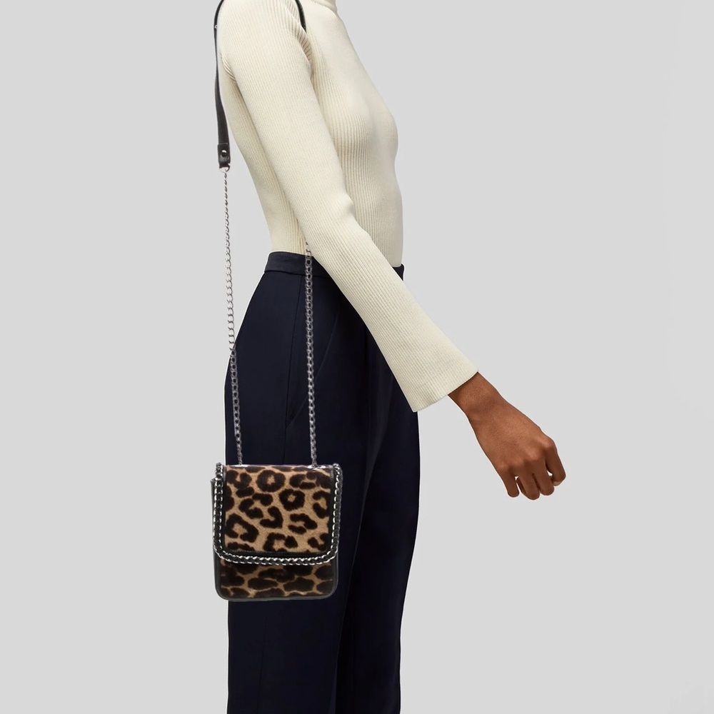 Henri Bendel Leopard Print Calf Hair Chain Shoulder Bag - Picture 12 of 14